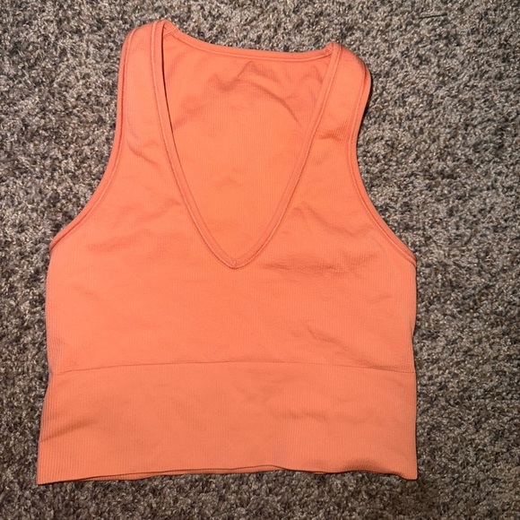 Athleta Aurora Seamless Crop Ribbed Tank Bright Orange Size XS NWOT - Picture 6 of 7